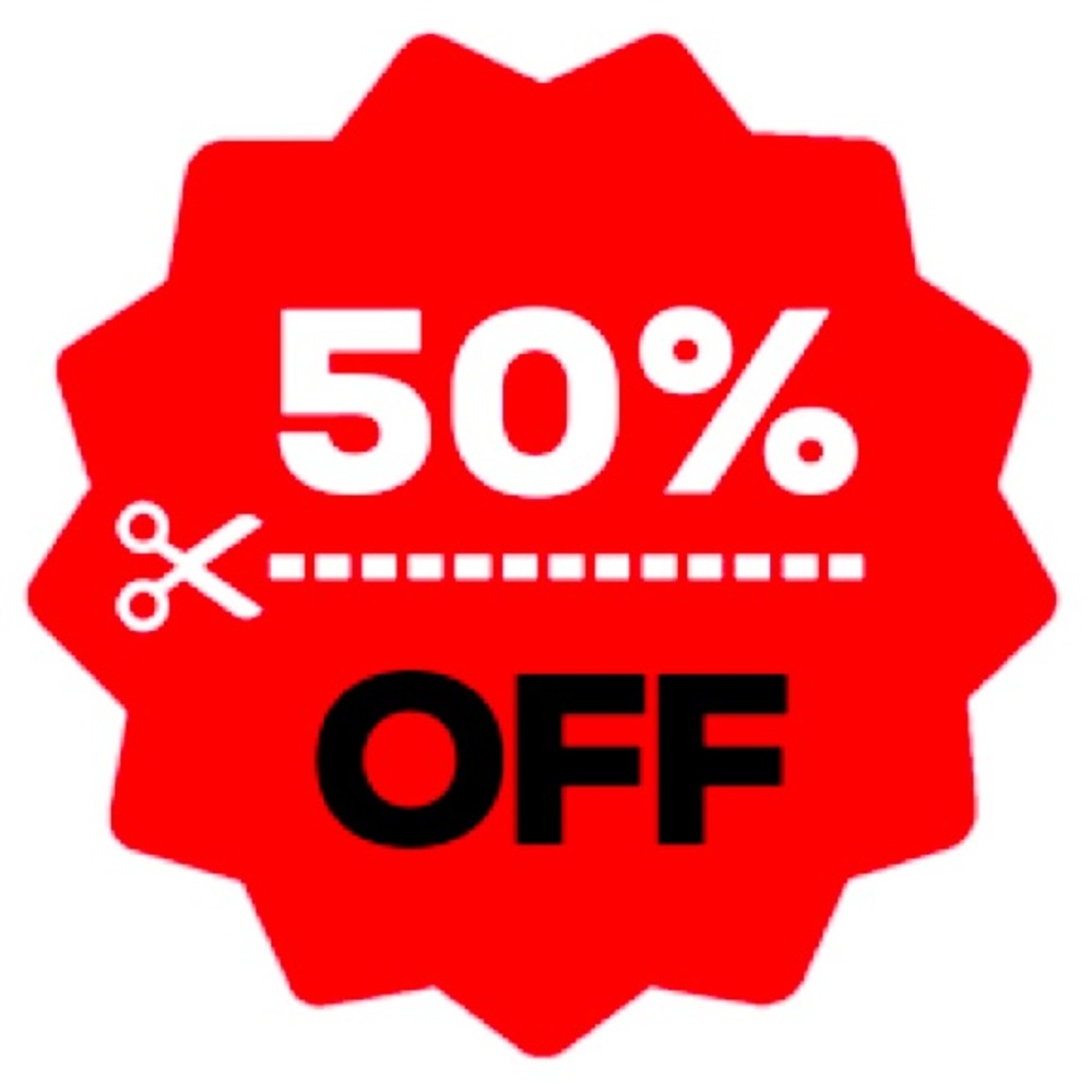 HUGE 50% OFF SALE ON EVERYTHING!!